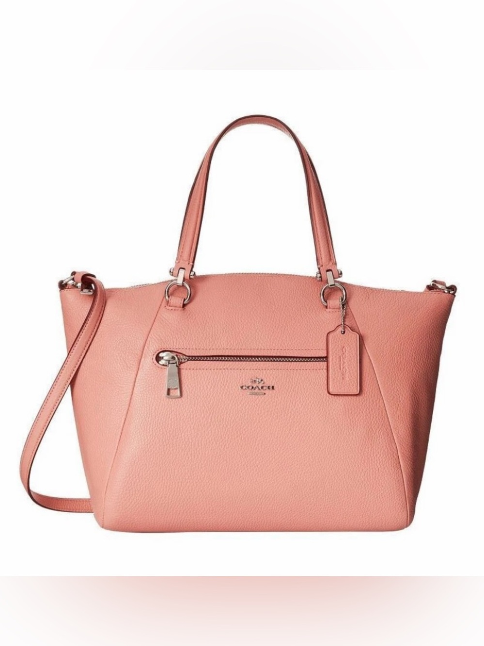 Coach Prairie Coral Pink Pebble Leather Satchel